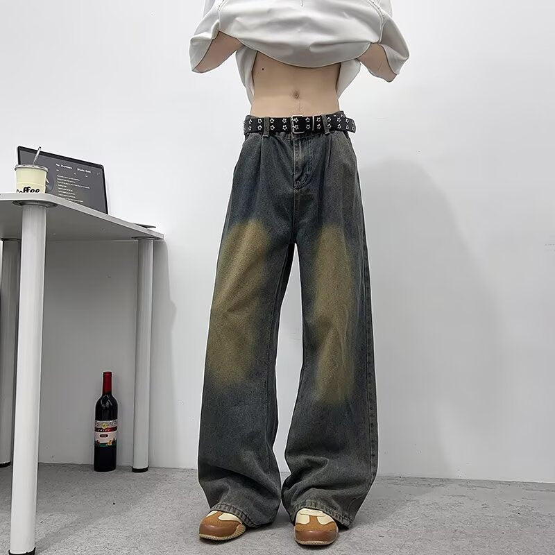 Water Washed Versatile Men's Loose Straight Leg Jeans