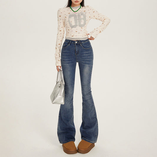 Women's Flared Jeans High Waist Slimming Ankle-Length Pants