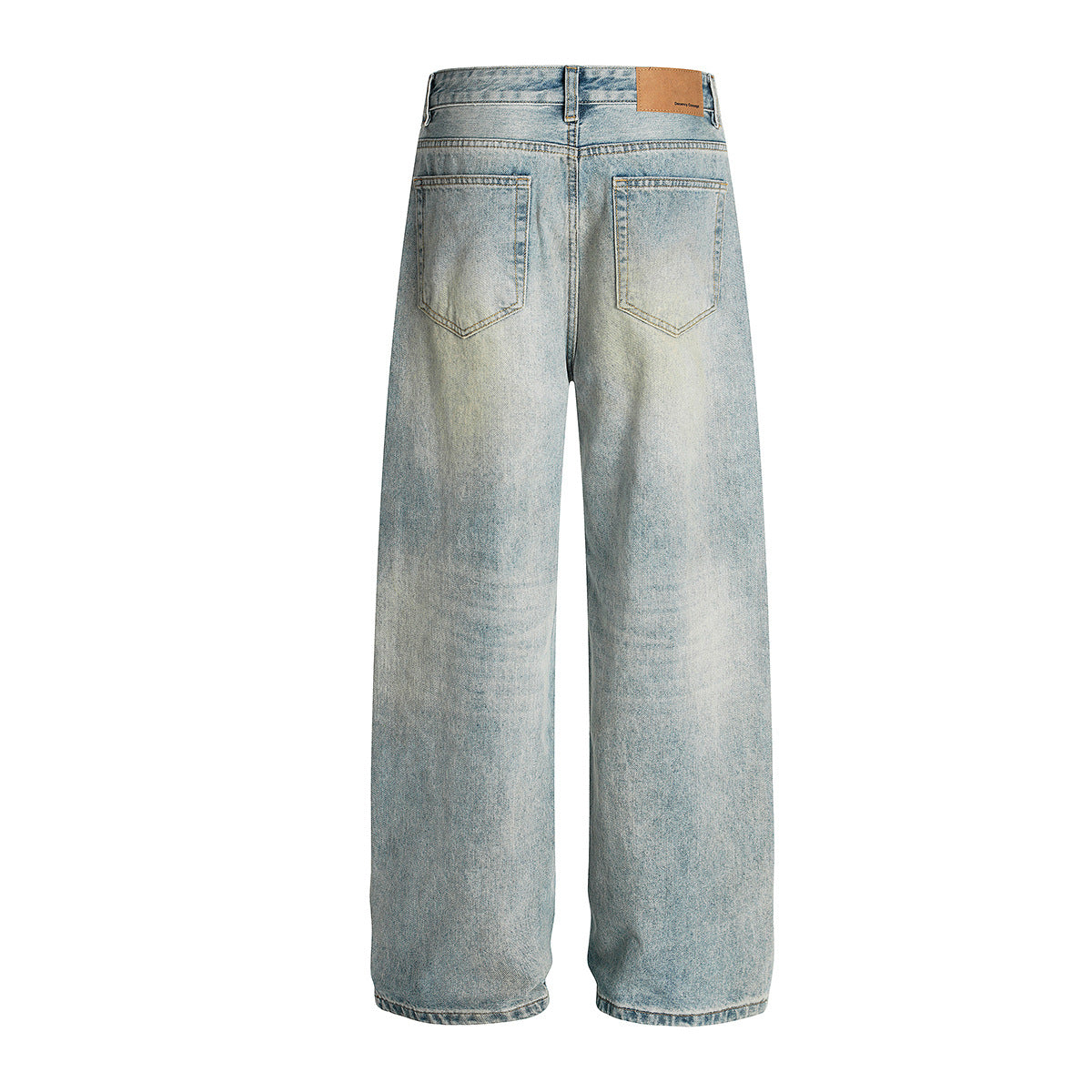 Retro Washed Denim Straight Leg Minimalist Cleanfit Pants