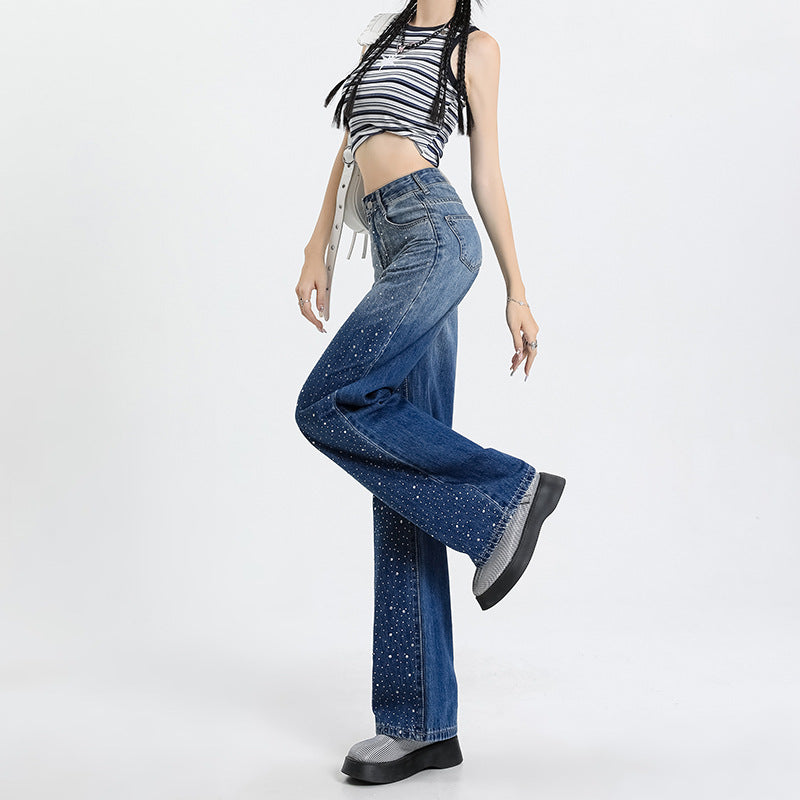 Women's High-Waisted Denim Pants - Versatile Straight Leg for Autumn