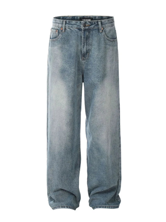 Men's Washed Straight Jeans - Premium Japanese Denim