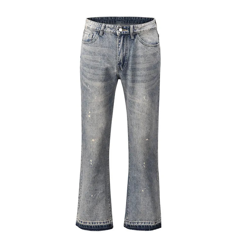 Men's Frayed Hem Bootcut Jeans - Premium Japanese Denim