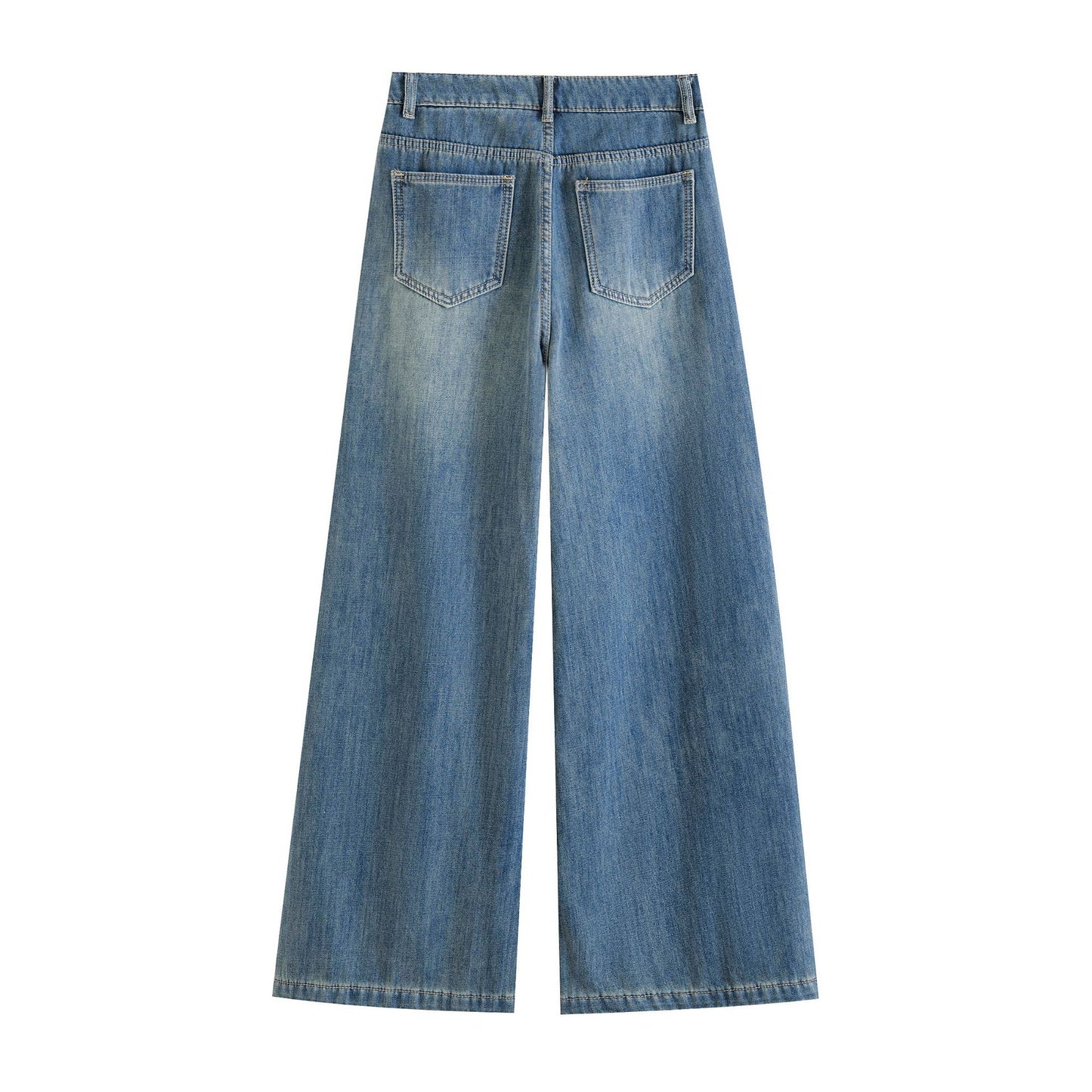 High Waisted Plush Warm Loose Long Jeans