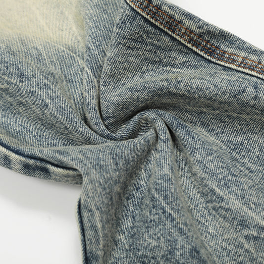 Street Style Simple Washed Denim Long Pants - Retro Loose Fit