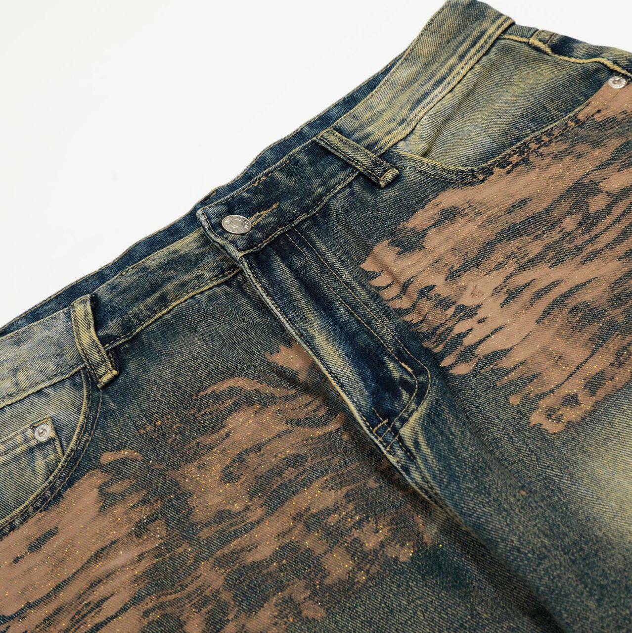 Street Style High-Street Unique Design Denim Trousers