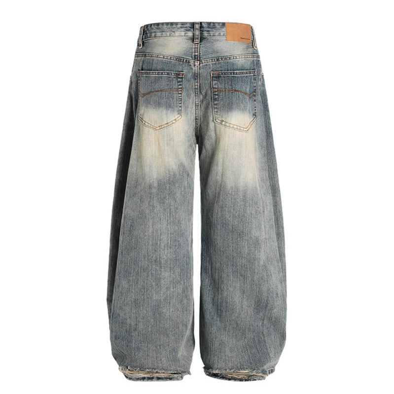 Used Washed Bamboo Striped Jeans - Premium Japanese Denim