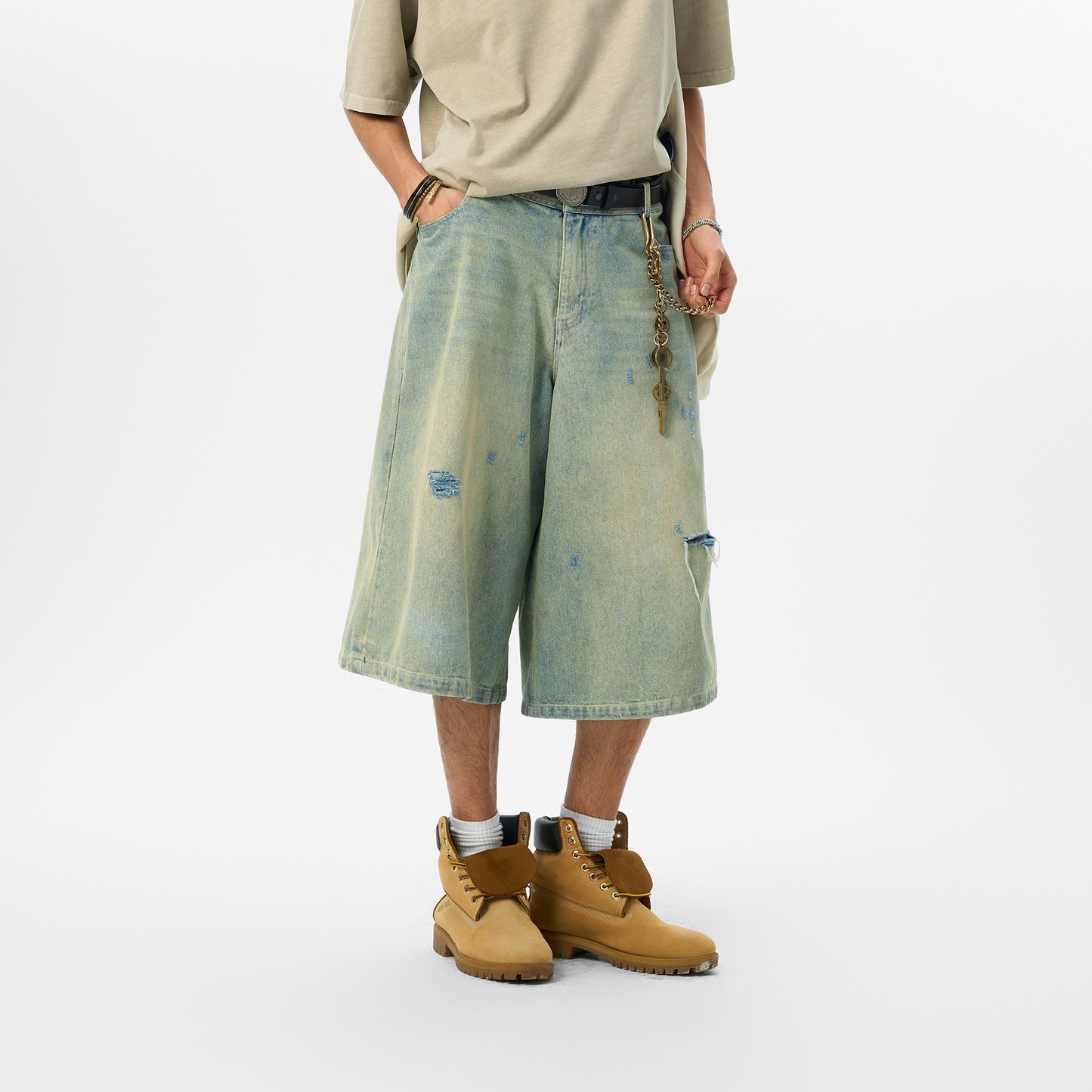 Men's Loose Wide Leg Summer Denim Shorts