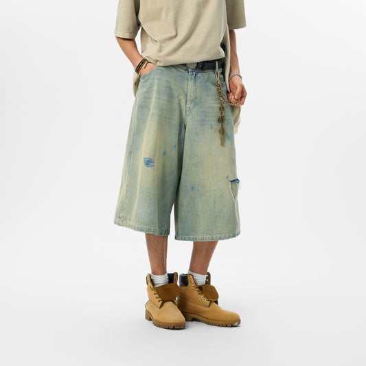 Men's Loose Wide Leg Summer Denim Shorts