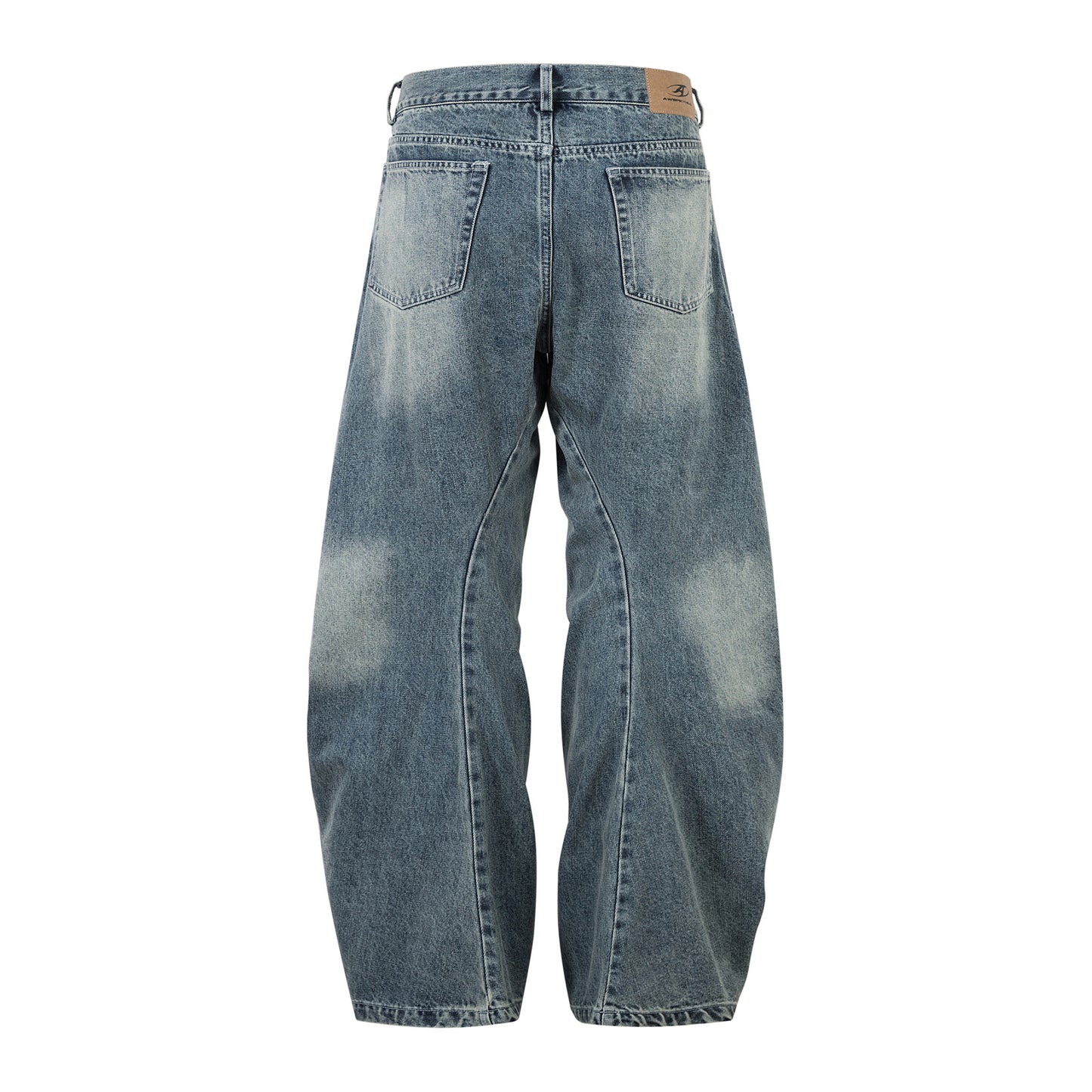 Washed Blue Denim Loose Fit Jeans for Men