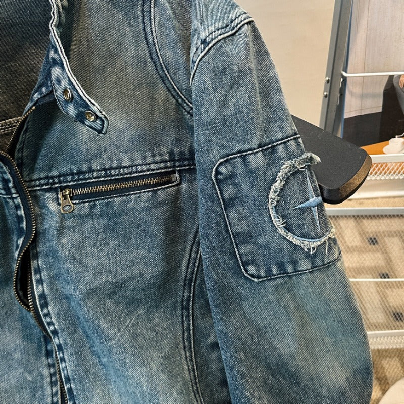 Retro Washed Short Denim Jacket