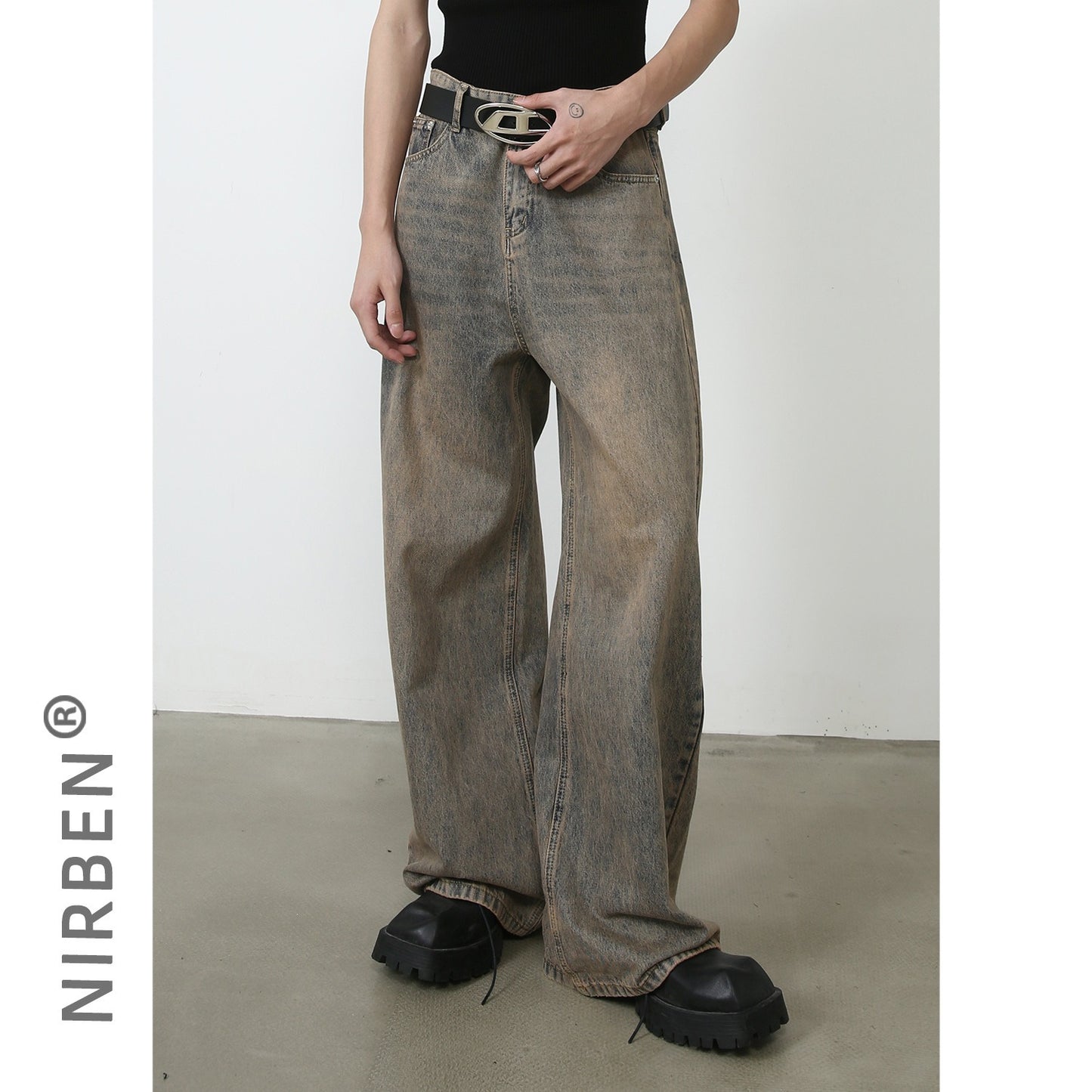American Retro Men's Loose Fitting Wide Floor Mop Pants