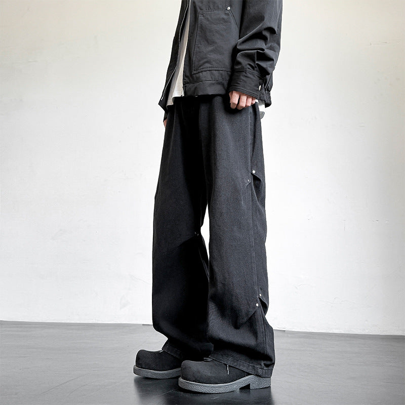 Men's Loose Wide Leg Casual Long Pants - Premium Japanese Denim
