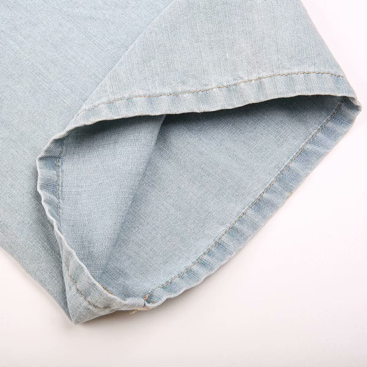 Women's Lace-Up Washed Wide Leg Long Jeans