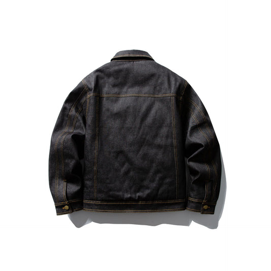 Selvedge Raw Denim Boxed Wide Denim Cotton Coat Jacket