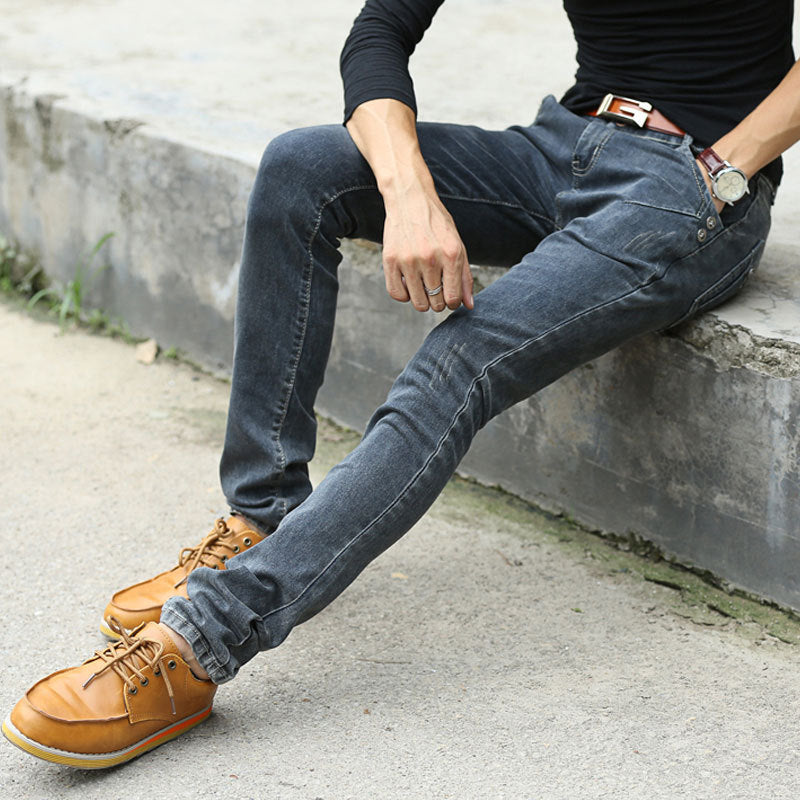 Vintage Men Slim Fit Jeans - High Quality Designer Trousers