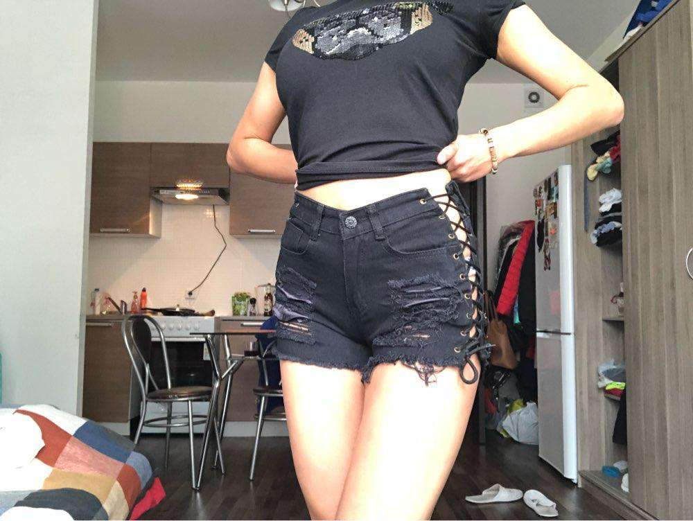 High Waist Ripped Denim Shorts for Women