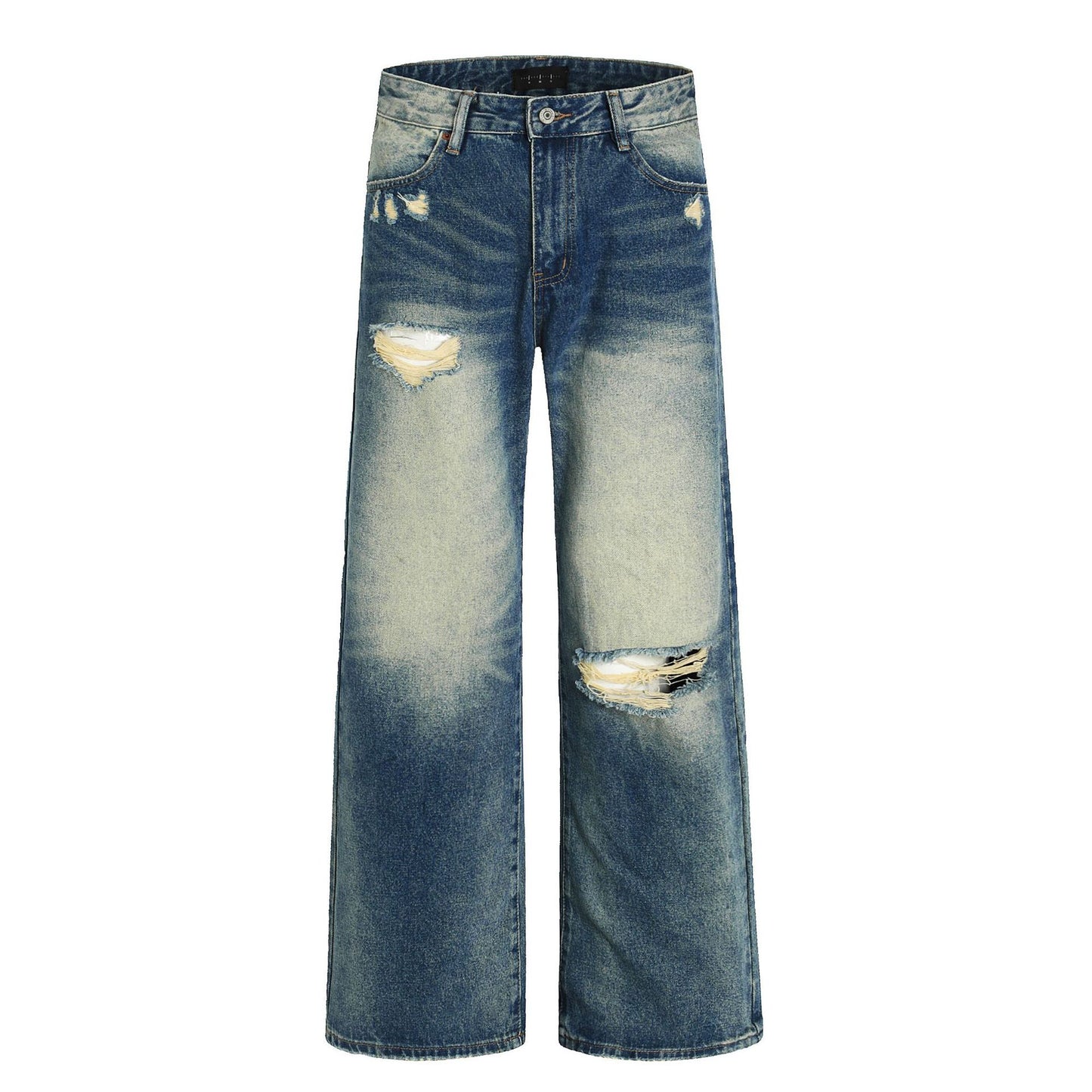 Vintage Gradient Loose Fit Slimming Straight Leg Casual Long Trousers