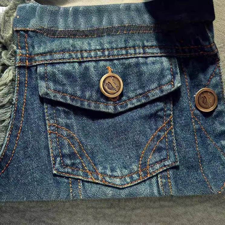 Men's Slim Fit Sleeveless Denim Vest - Korean Style Casual Summer Jean Waistcoat