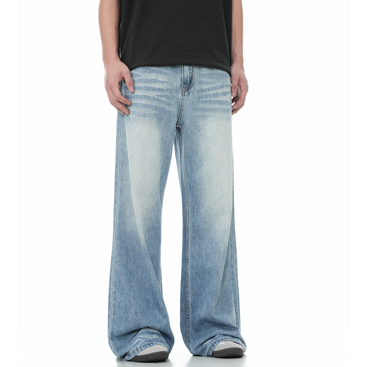 Drape Loose Casual Denim Pants for Men and Women