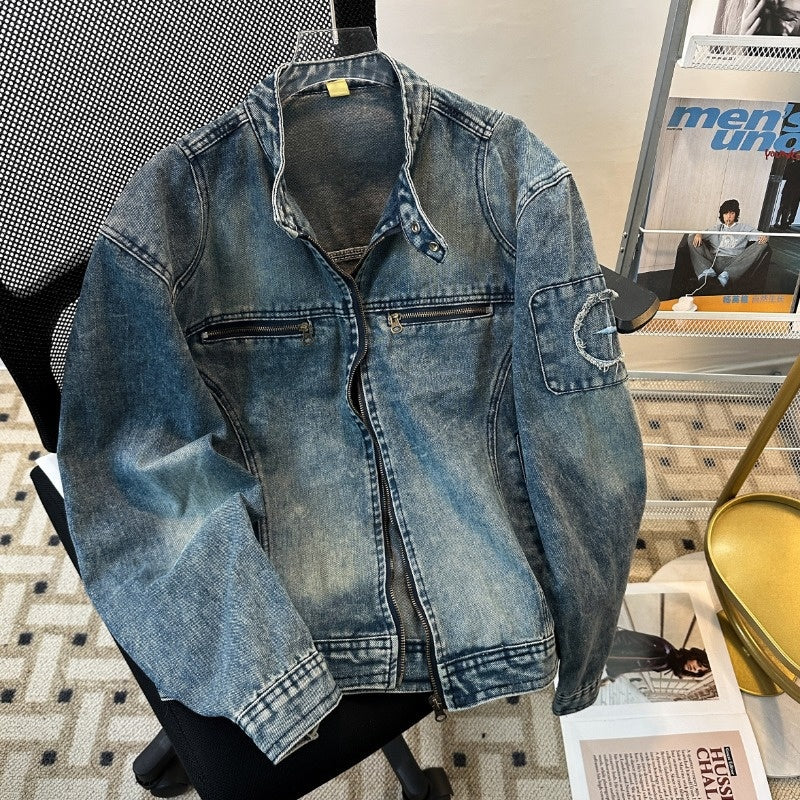 Retro Washed Short Denim Jacket