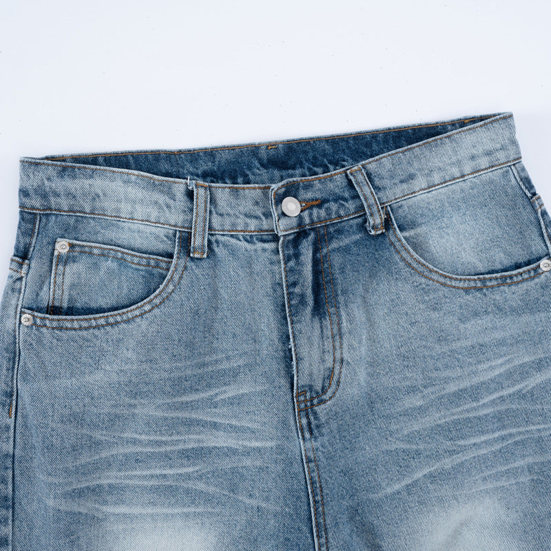 High Street Unique Design Casual Loose Straight Leg Long Pants