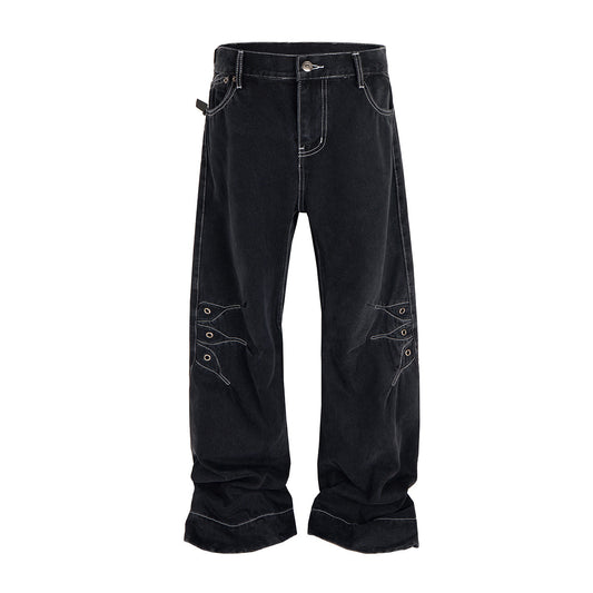 Hip Hop Street Jeans Wide Leg Pants - Premium Japanese Denim