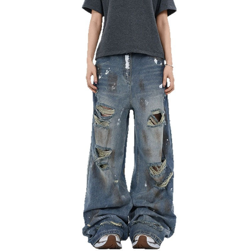 Personalized Graffiti Ripped Jeans - Unique Denim Fashion