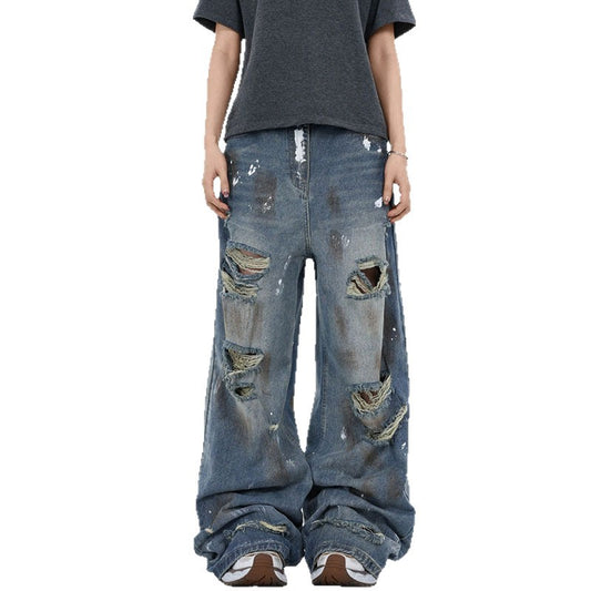 Personalized Graffiti Ripped Jeans - Unique Denim Fashion