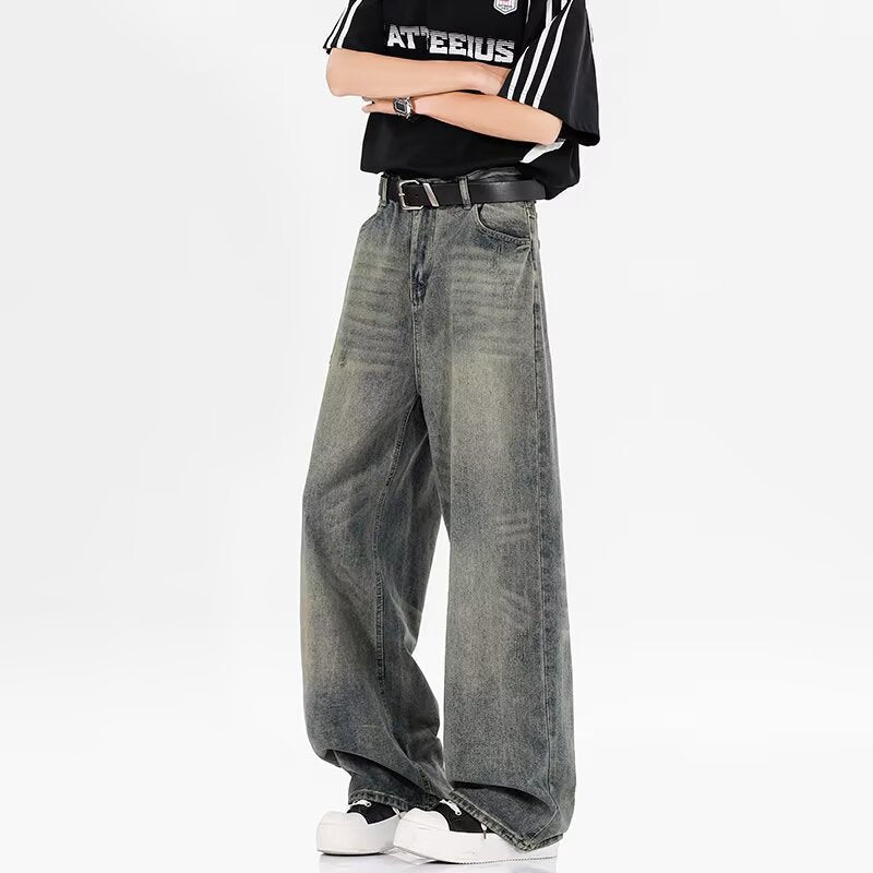 Vintage Washed Cat Whisker Jeans for Effortless Style