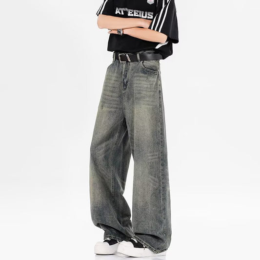 Vintage Washed Cat Whisker Jeans for Effortless Style