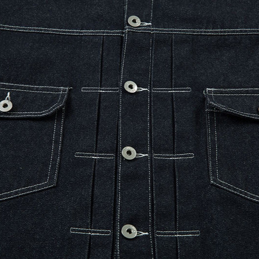 Washed Original Color Denim Jacket Men's Short Style Streetwear