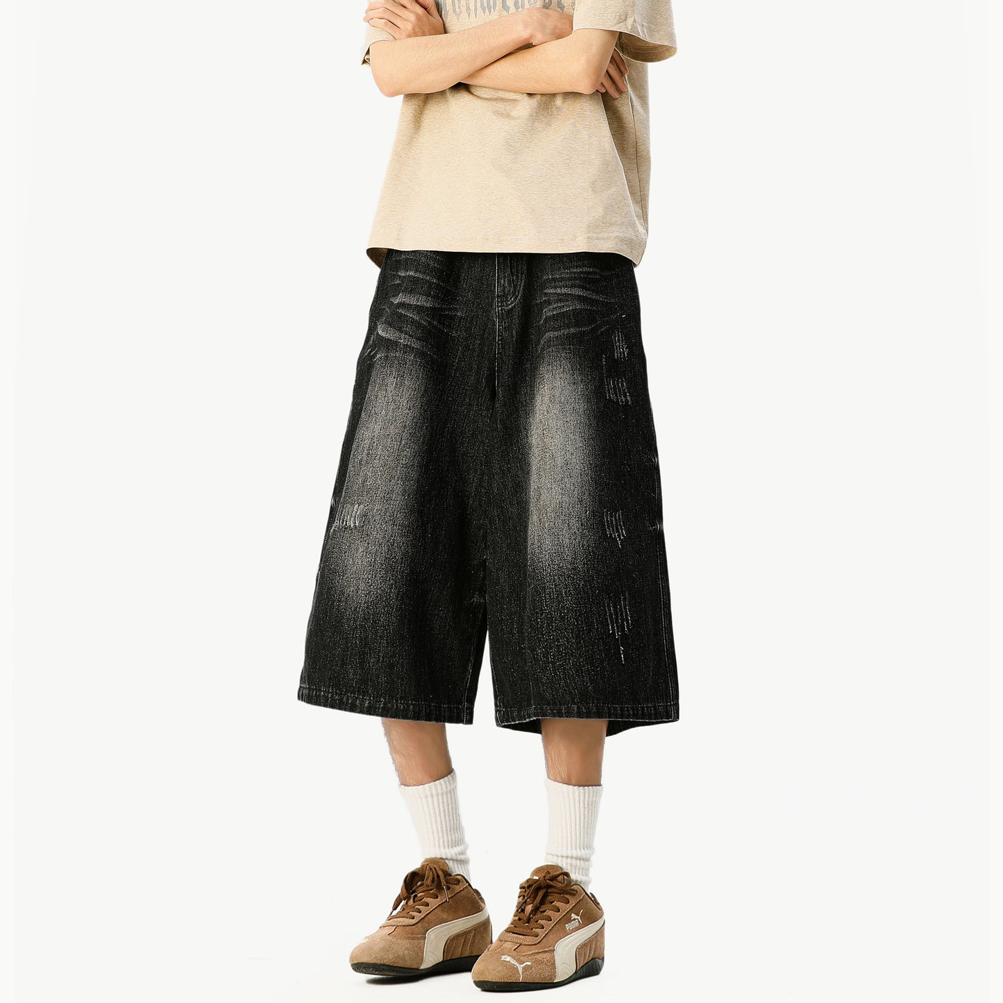 Men's High Waist Loose Wide Leg Summer Shorts