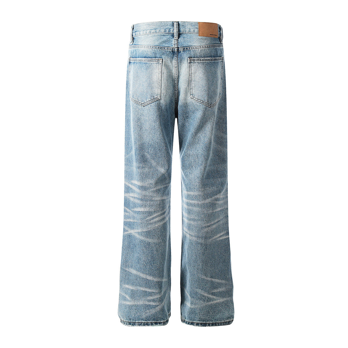 Vintage Washed Denim Straight Leg Personalized Cleanfit Pants