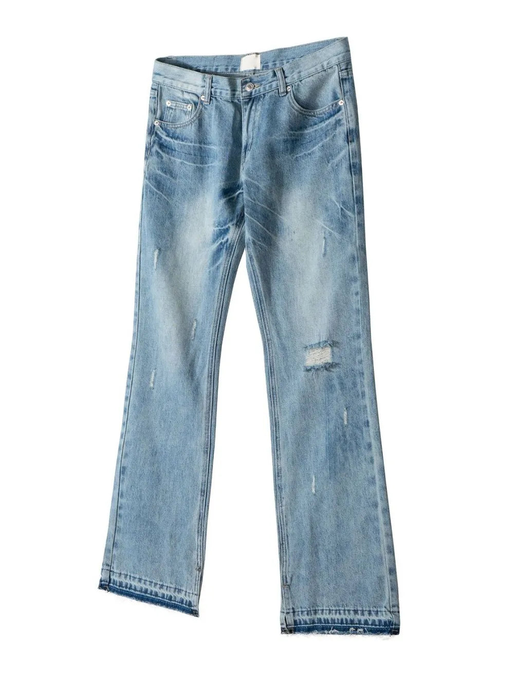 Men's Distressed Raw Hem Jeans - Premium Japanese Denim