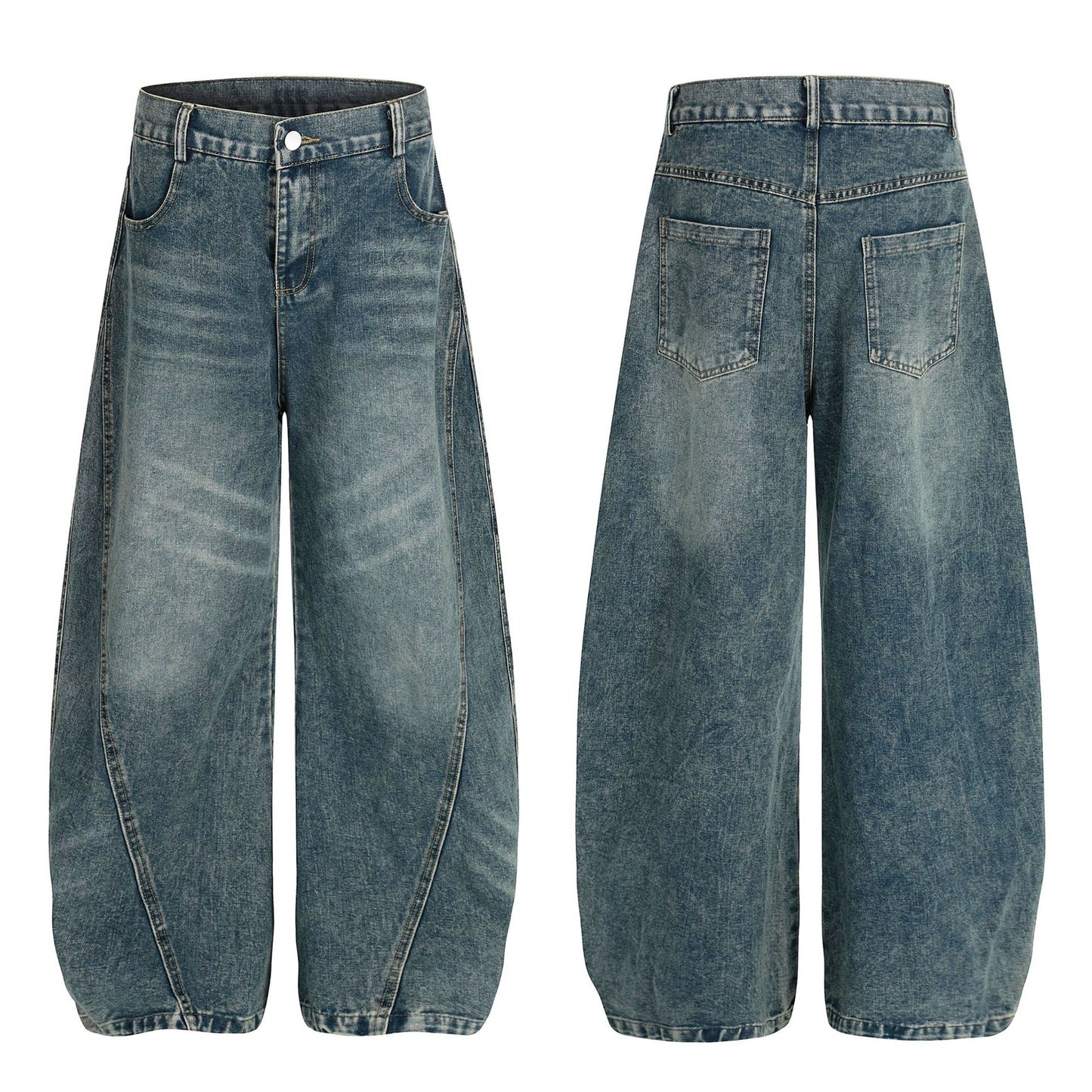 Street Style High-Street Unique Design Denim Long Pants