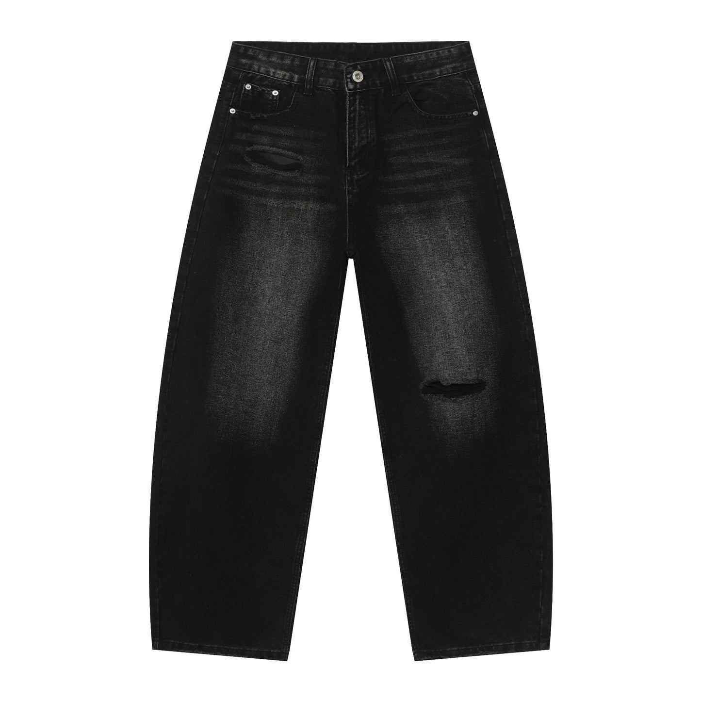 Denim Distressed Flare Wide-Leg Jeans - Multi-Purpose Long Pants