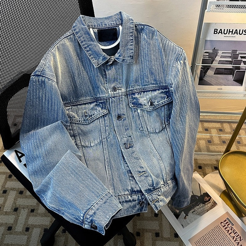 Premium Shoulder Padded Denim Jacket for Men and Women