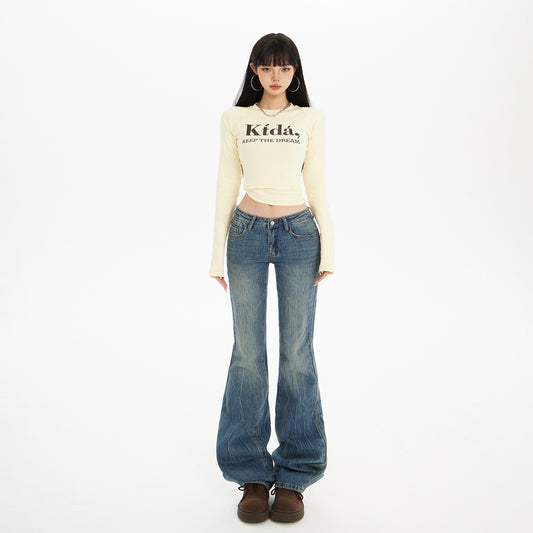 Low Waist Hot Pants, Flared Jeans - Slim Fit Stretchy Denim Pants for Women