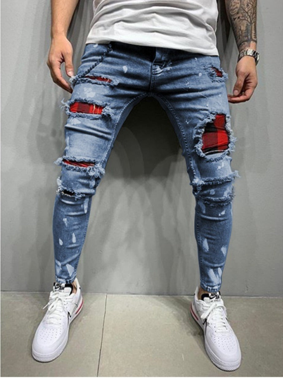 High Quality Men's Jeans - Lacquer Shattered and Broken Fashion