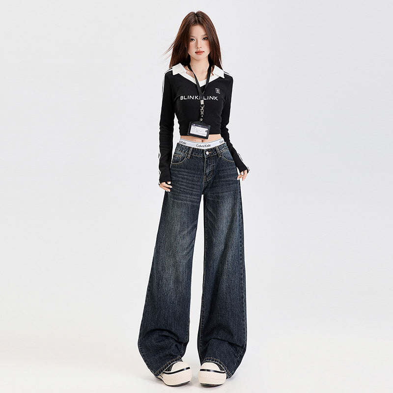 Women's Slimming Wide Leg Jeans - Versatile Spring Fashion