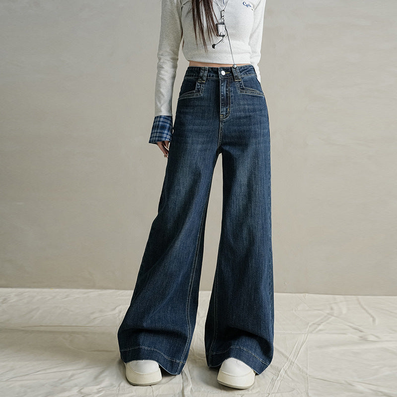 High Waist Loose Fit Denim Pants for Women - Trendy Wide Leg Trousers