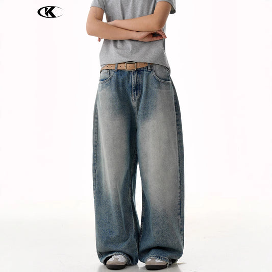 Knife-Cut Destruction Loose Fit Casual Jeans for Men and Women