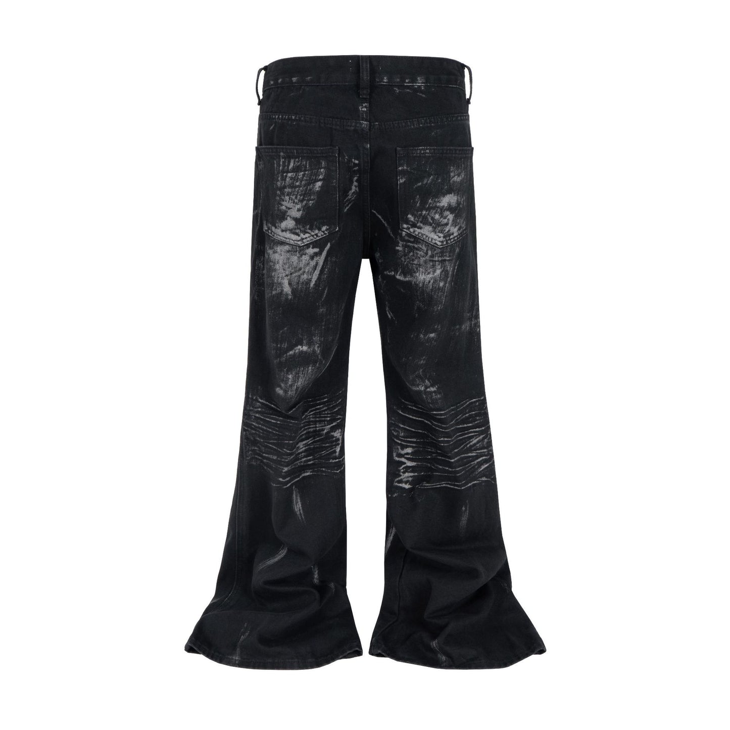 Washed and Rhinestone Denim Wide Leg Pants