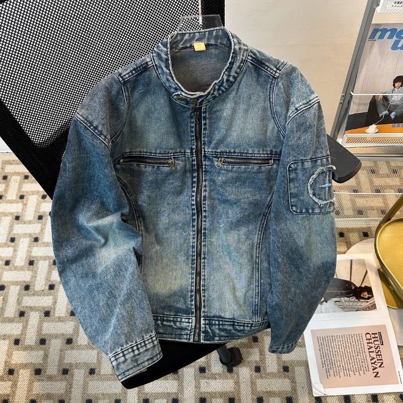Retro Washed Short Denim Jacket