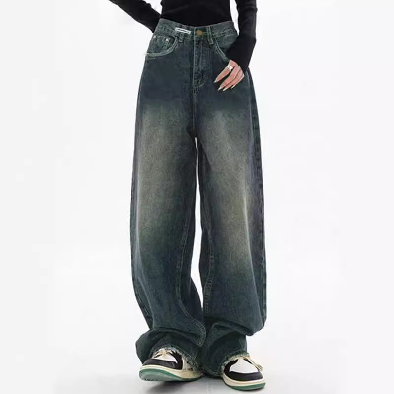 Deep Blue Wide Leg Jeans for Women