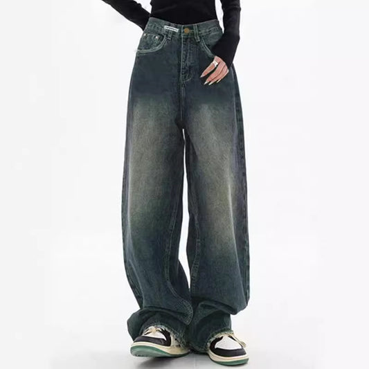 Deep Blue Wide Leg Jeans for Women
