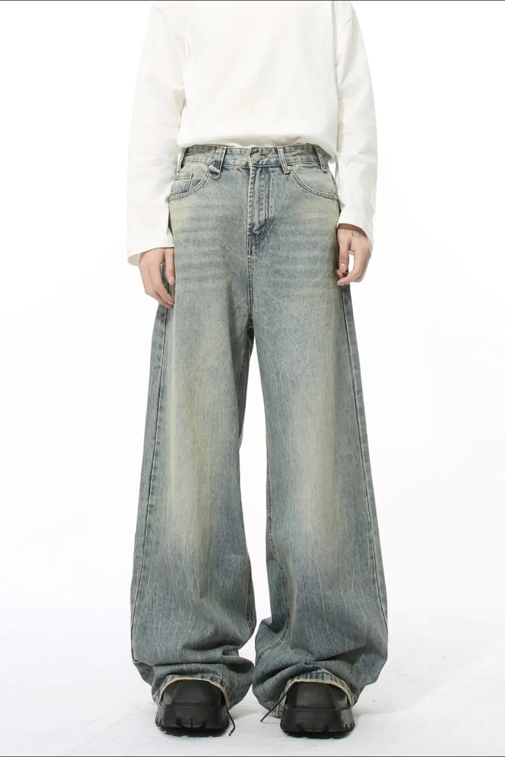 Wide Leg Jeans with Pockets - Premium Japanese Denim