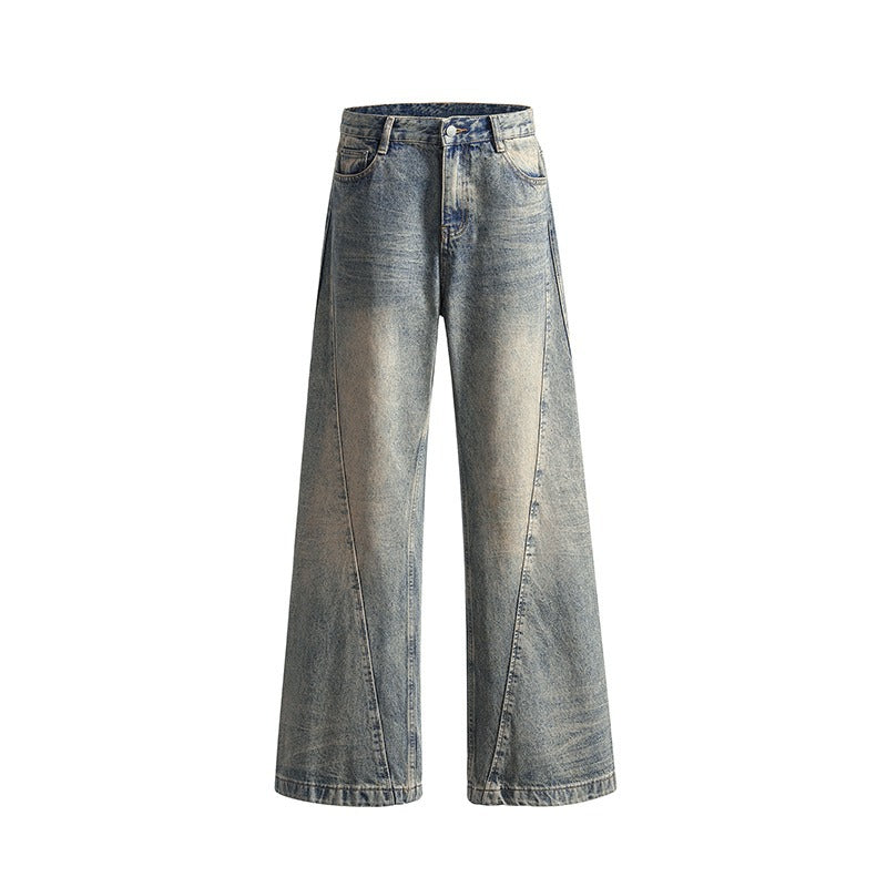 Men's Summer Cleanfit Distressed Washed Micro Flared Denim Pants