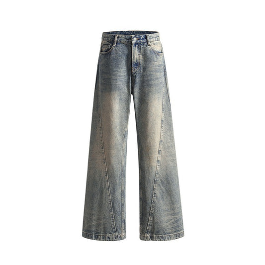 Men's Summer Cleanfit Distressed Washed Micro Flared Denim Pants