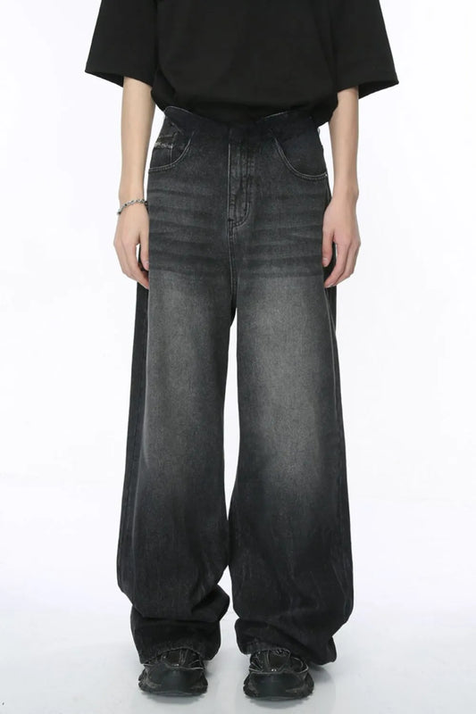 Premium Wide Leg Jeans with Pockets - Japanese Denim
